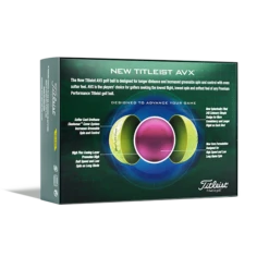 Titleist AVX 2022 Golf Balls - Yellow -Golf Essentials Shop 2022 AVX Dozen Back Yellow