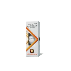 Titleist Velocity Golf Balls - White -Golf Essentials Shop 2022 Velocity Sleeve White left facing