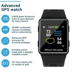 G3 Shotscope GPS Watch Black 10 G3 Shotscope GPS Watch Black -Golf Essentials Shop GAGPSSG3001 9 L
