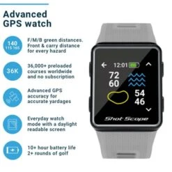 G3 Shotscope GPS Watch Grey -Golf Essentials Shop GAGPSSG3002 2 L