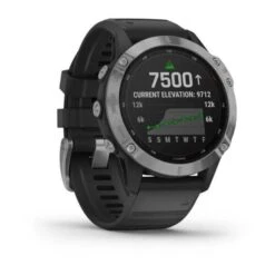 Garmin Fenix 6 Solar GPS Watch Silver Black -Golf Essentials Shop GAR22H4201002 2 L