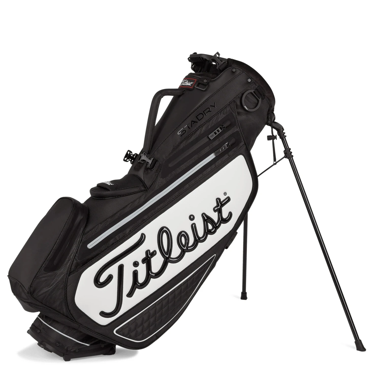 Titleist Tour Series Premium Stadry Stand Golf Bag - Black/White 3 Titleist Tour Series Premium Stadry Stand Golf Bag - Black/White