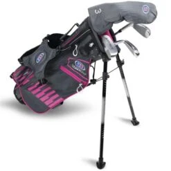 Junior 45" 4 Club Stand Set Right Hand Grey - Pink