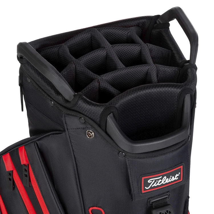 Titleist Cart 14 Lightweight Golf Cart Bag - Black/Black/Red 4 Titleist Cart 14 Lightweight Golf Cart Bag - Black/Black/Red - Image 2