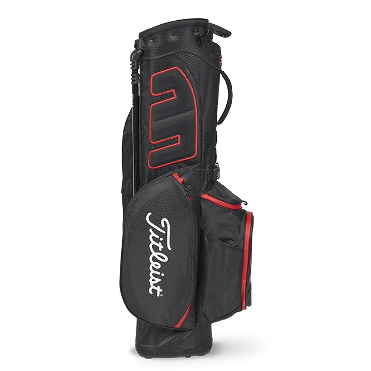 Titleist 2023 Players 4 Stadry Golf Stand Bag - Black/Black/Red 4 Titleist 2023 Players 4 Stadry Golf Stand Bag - Black/Black/Red - Image 2